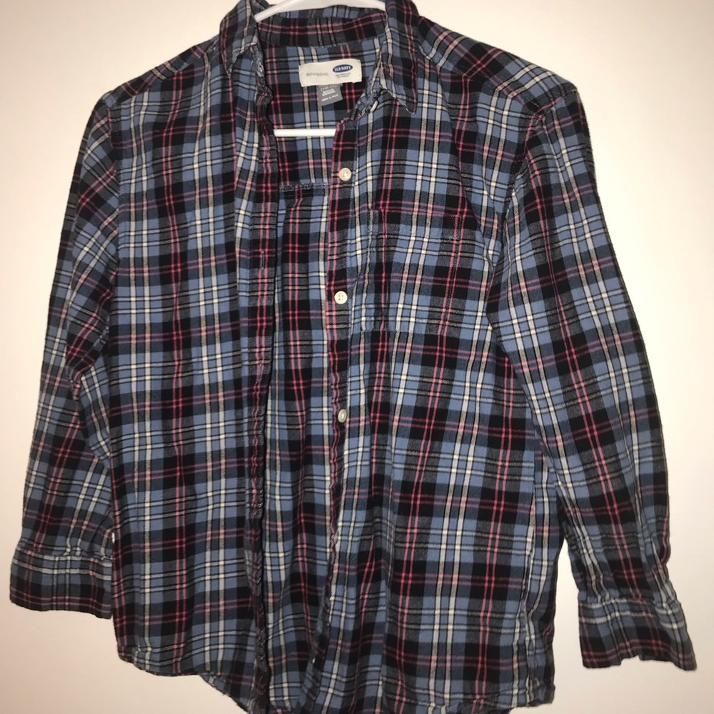 Blue and pink flannel